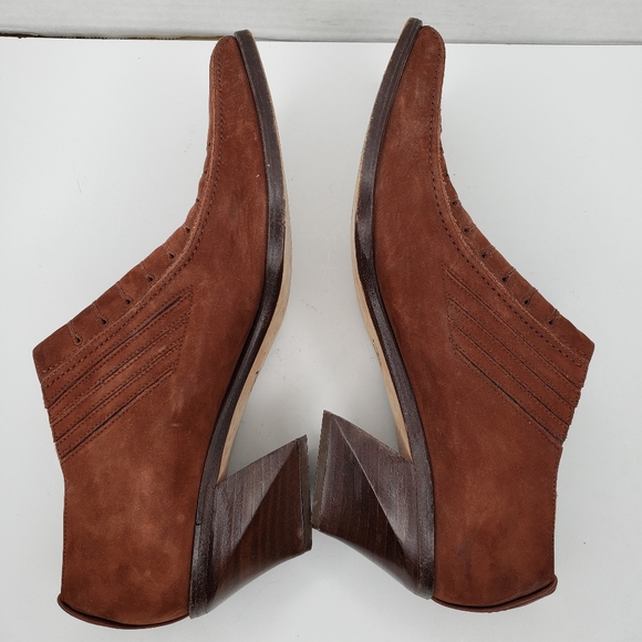 Via Spiga Brown Suede Slip On Cowgirl Boots - Picture 6 of 11